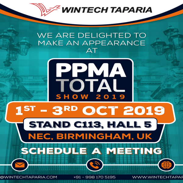 Wintech Tapraia Participating In PPMA Total show 2019 On 1st – 3rd Oct 2019
