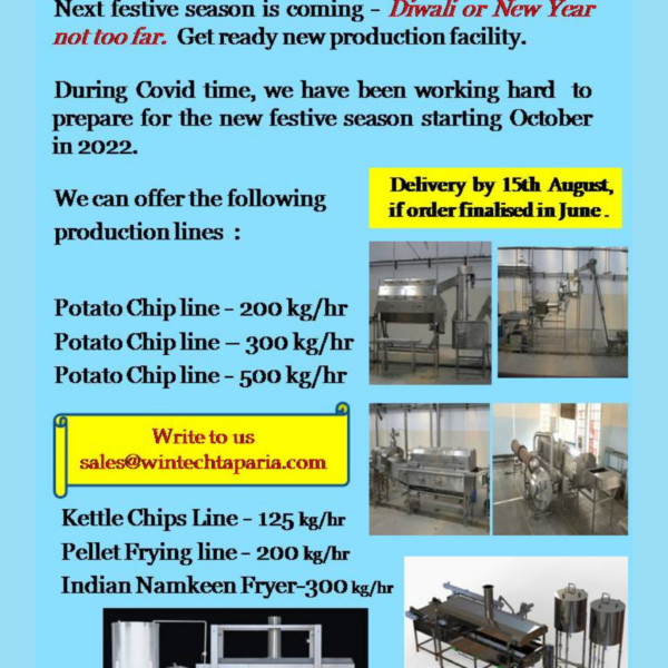 Food Processing Machinery Delivery Available In Just 45 Days